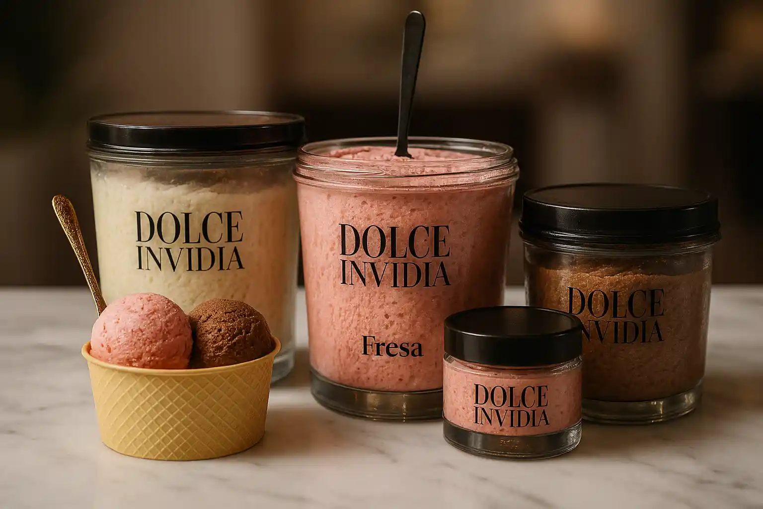 Heladería Dolce Invidia, proyecto de interiorismo y branding