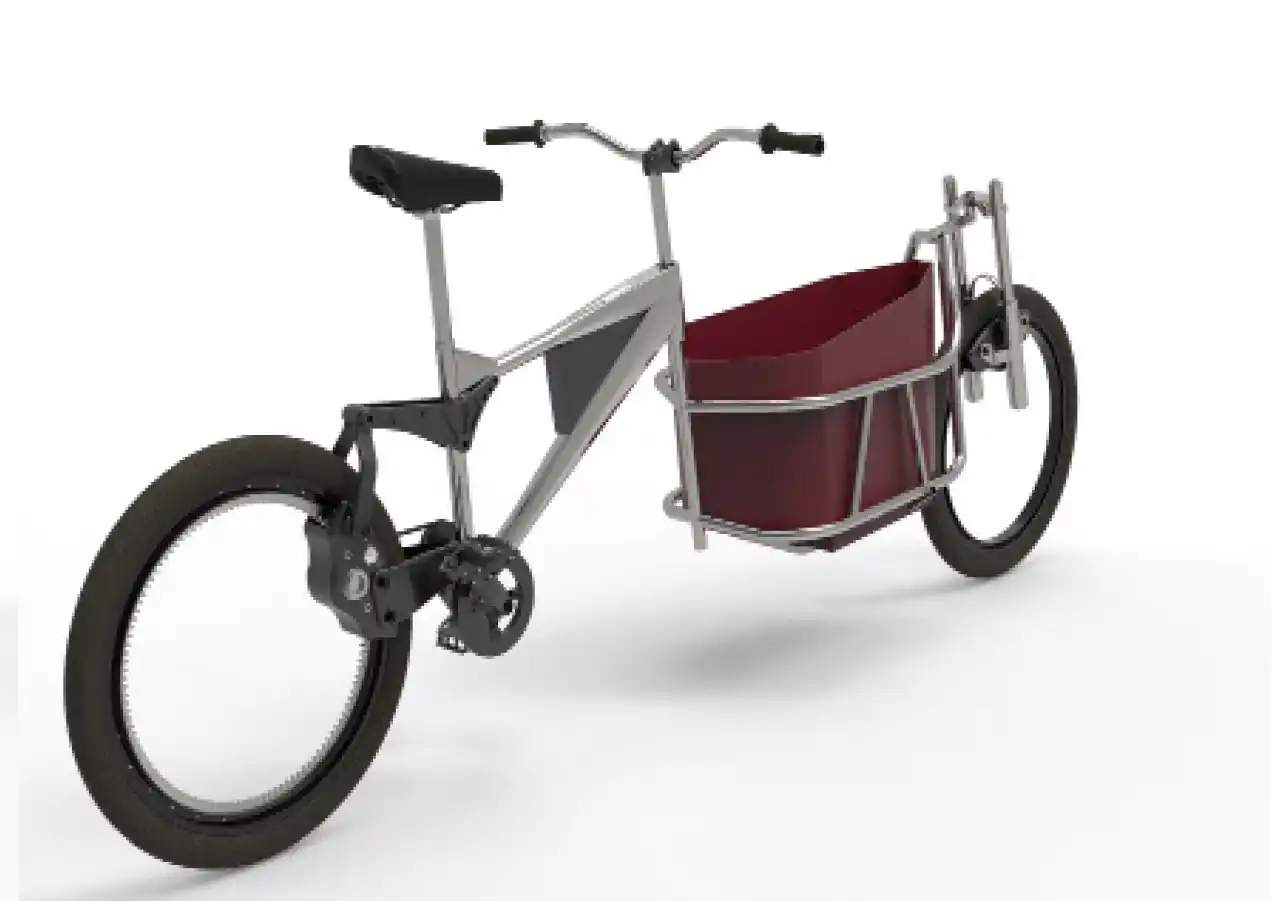Vista lateral render bicicleta