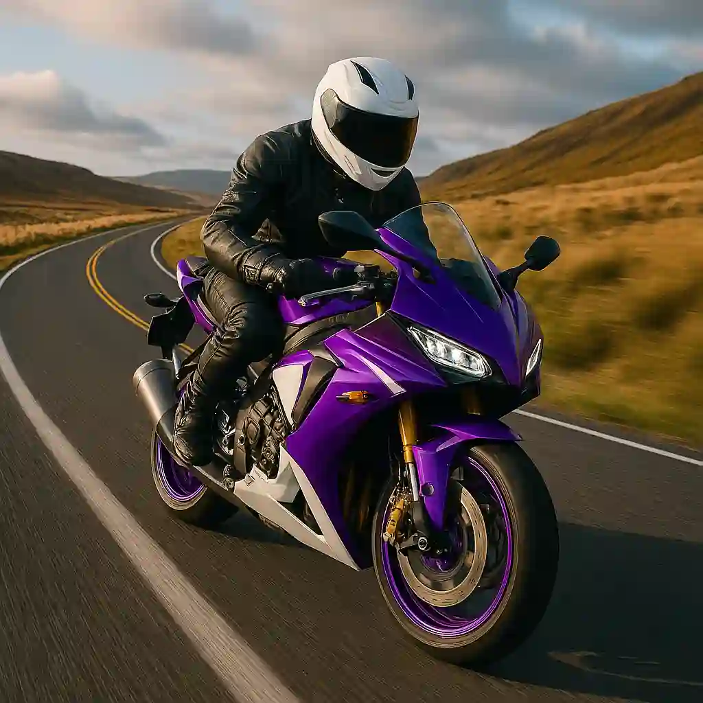 Motociclista parado
