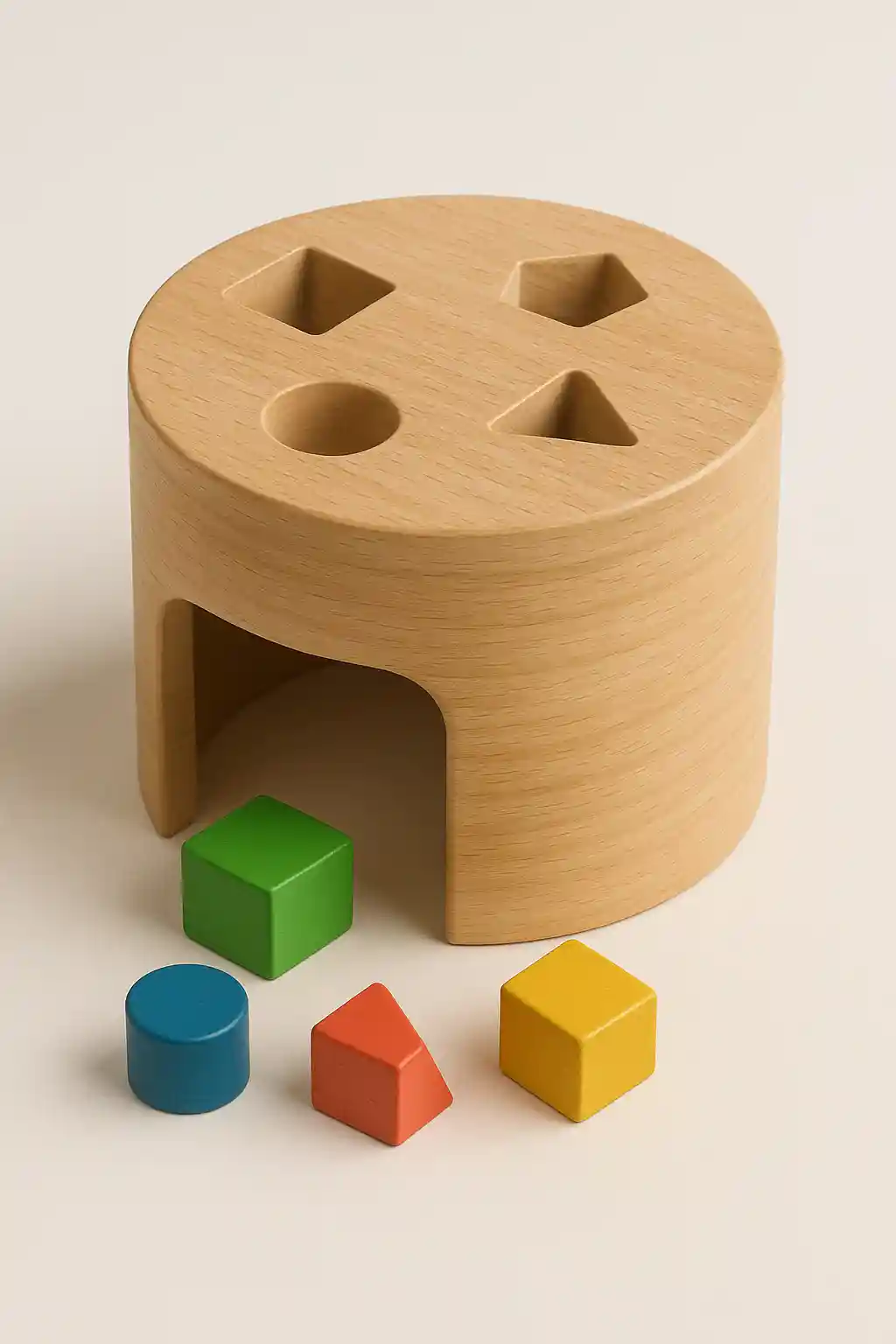 Taburete y piezas geométricas
