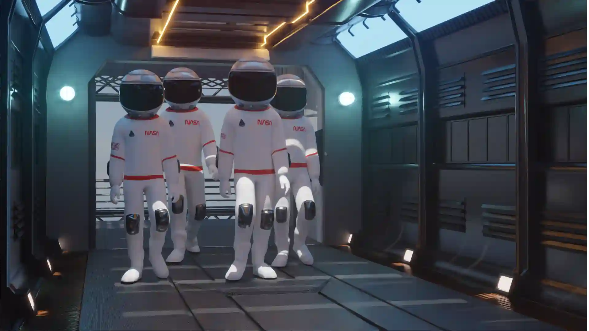 Astronautas caminando